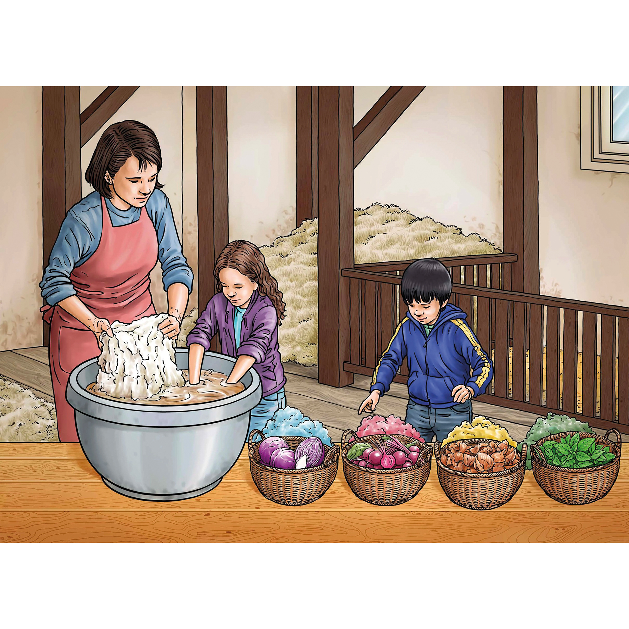 Vom Schaf zur Wolle. Wie ein Faden entsteht. Kamishibai Bildkartenset.