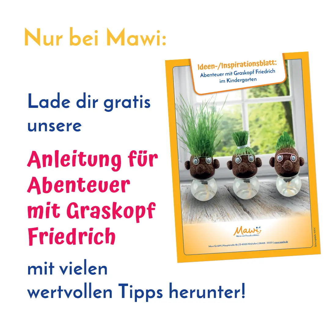 Graskopf mit Brille 8er Set