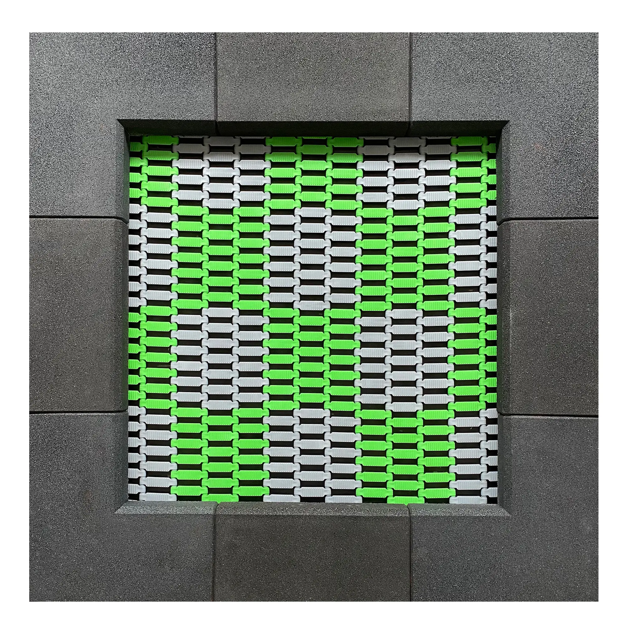 Kita Bodentrampolin Quadrat 238 x 238 cm Individuelle Farben signalgrün