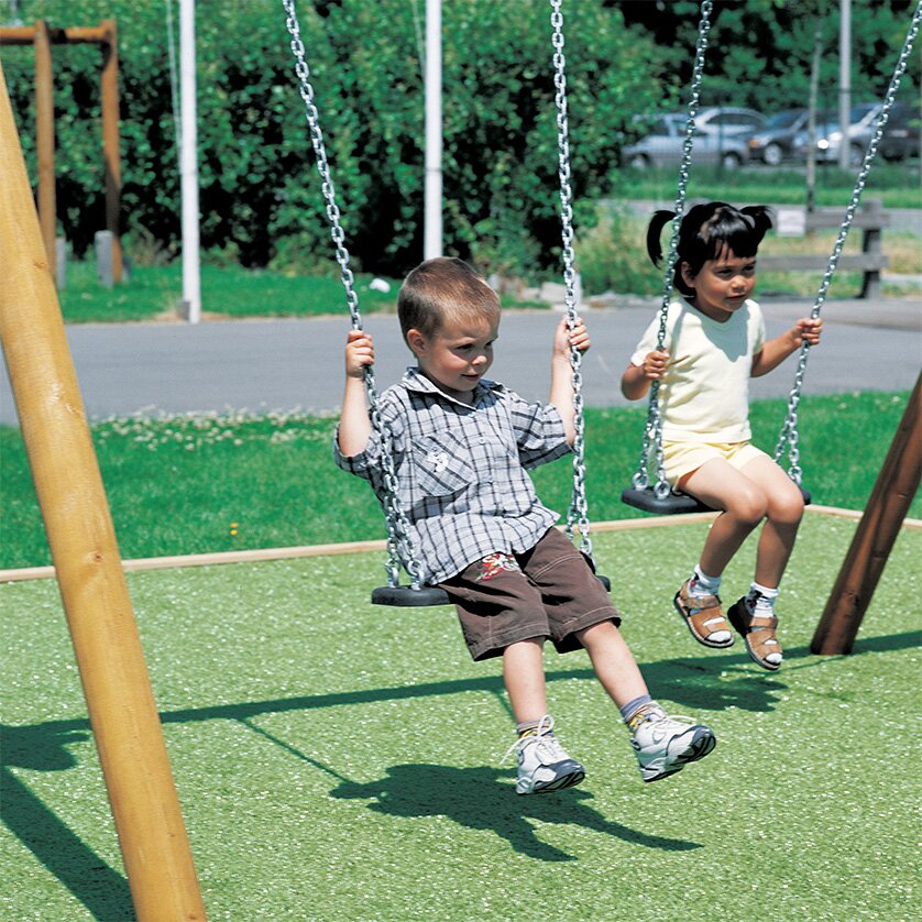Kleine Doppelschaukel aus Lärchenholz