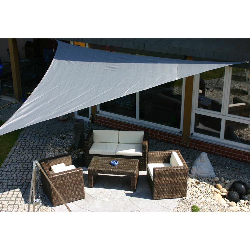 Sonnensegel 5 x 5 x 5 m dreieckig Grau