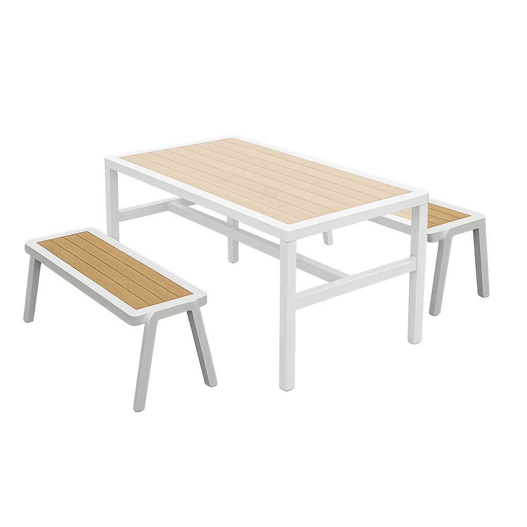 Alu-Sitzbank ohne Lehne 2er-Set