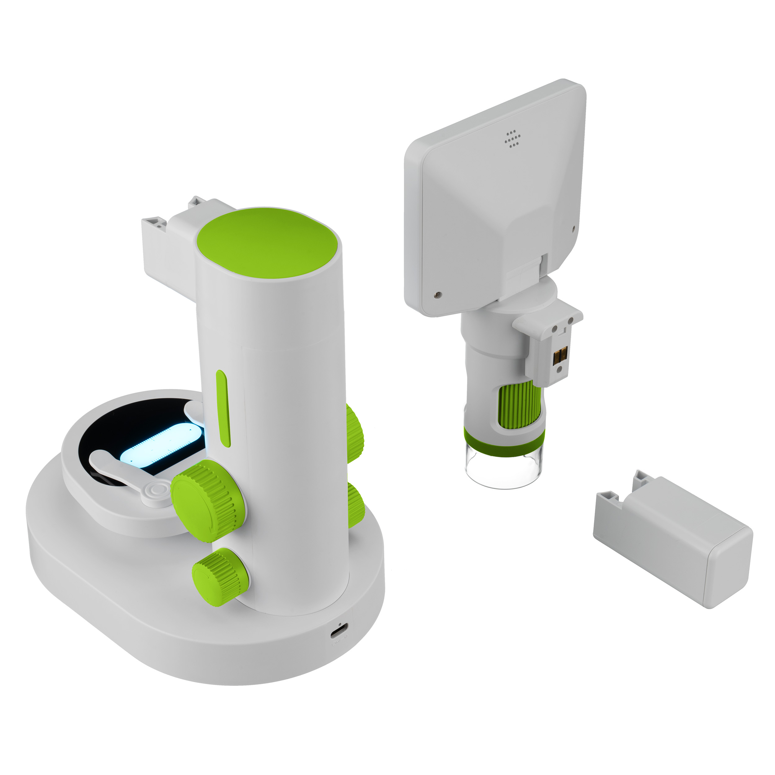 Mobil- & Tisch Mikroskop mit Bildschirm und Zubehör