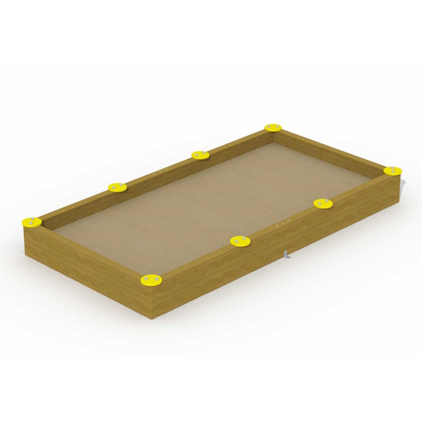 Sandkasten 2 x 3,8 m in Lärche mit 8 Sitzplätzen