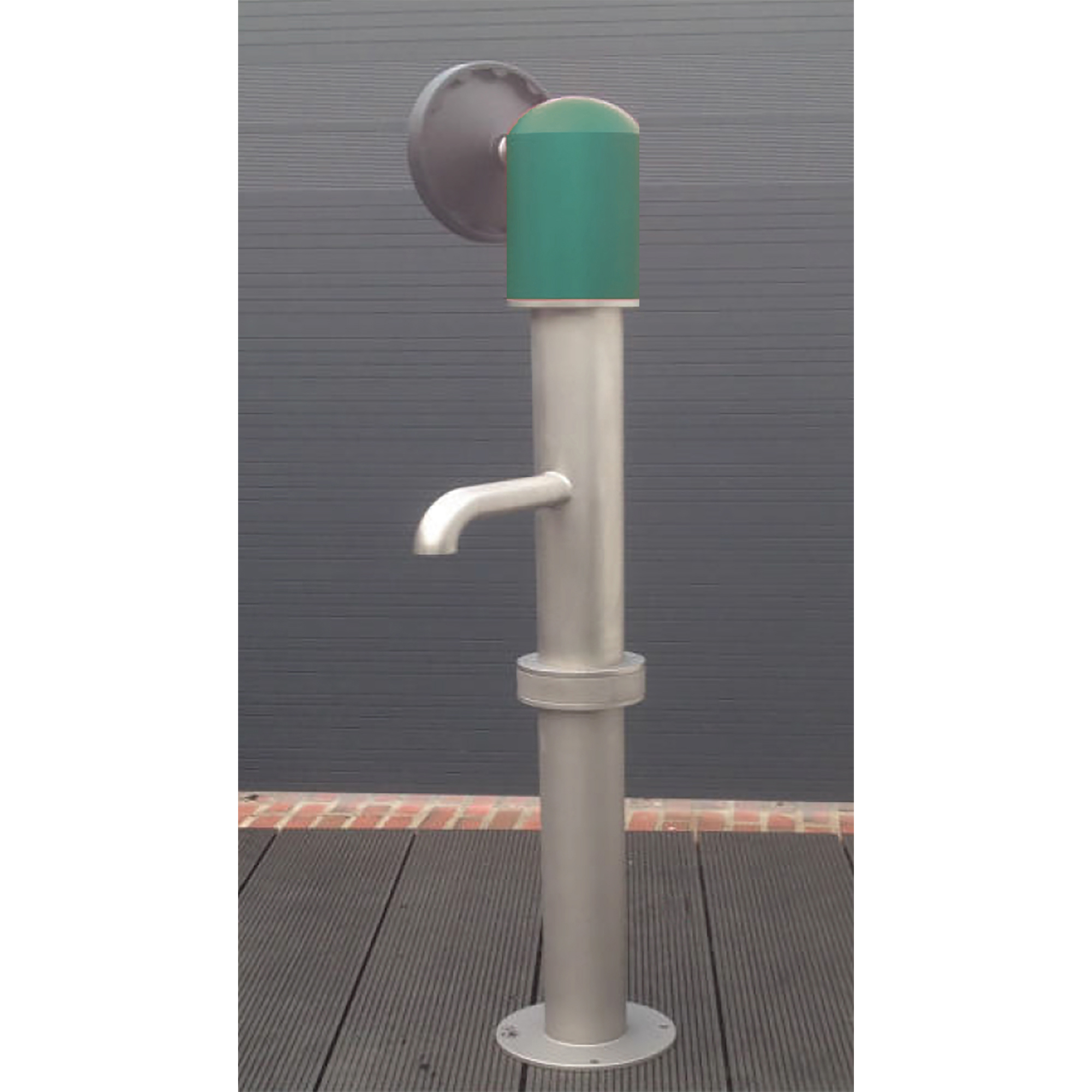 Handradpumpe aus Edelstahl inkl. Anschlussgarnitiur Grün