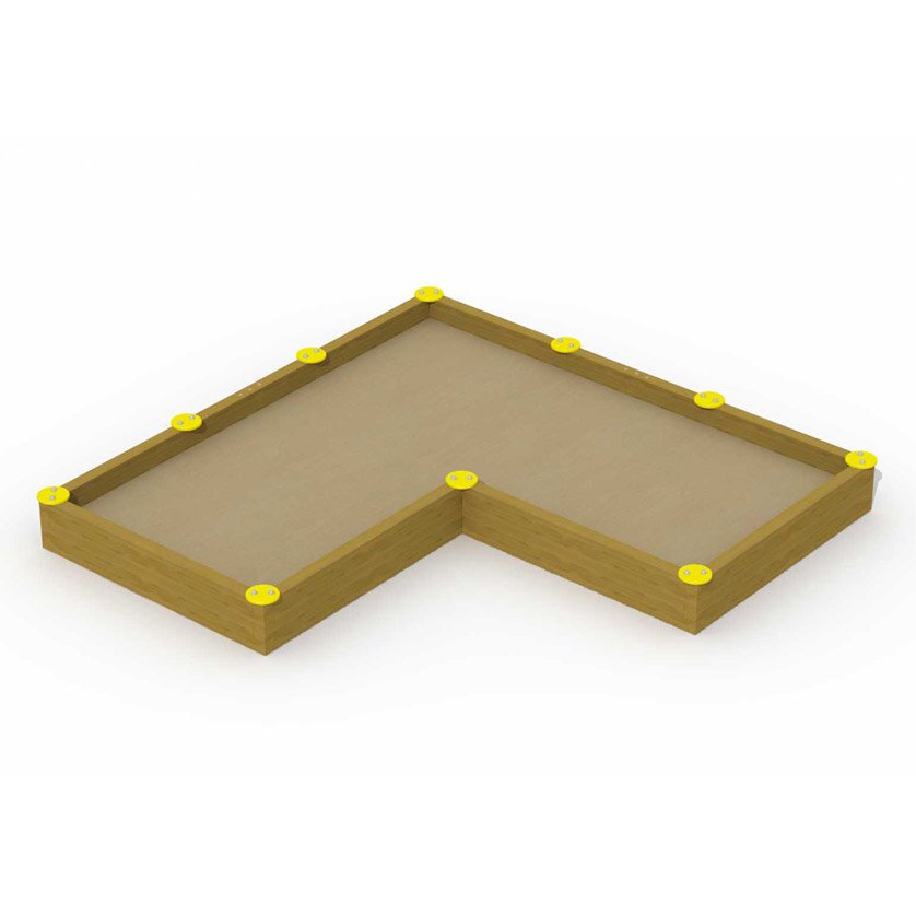 Sandkasten 3,8 x 3,8 m L-Form mit 10 Sitzplätzen
