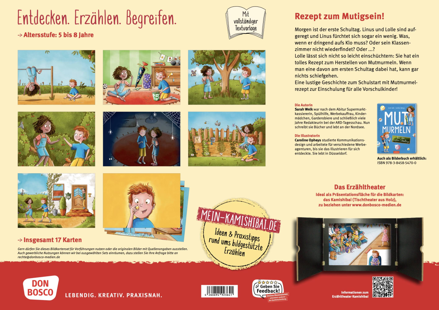 Mutmurmeln für den ersten Schultag. Kamishibai Bildkartenset