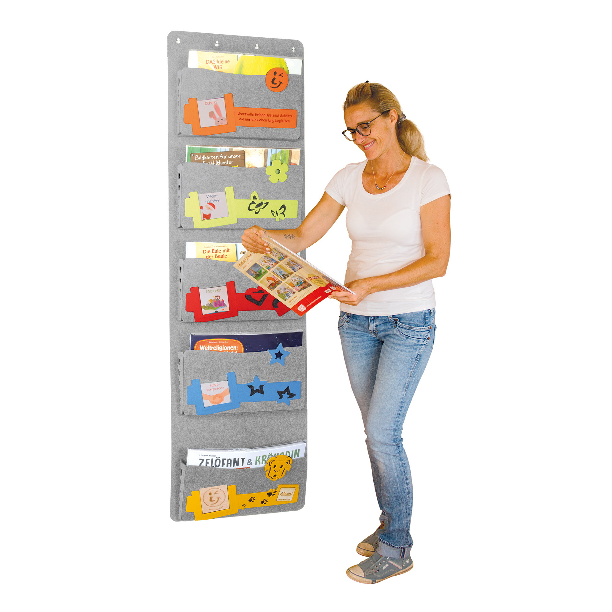 Leo Kamishibai-Ordnungshelfer aus Filz Delphingrau