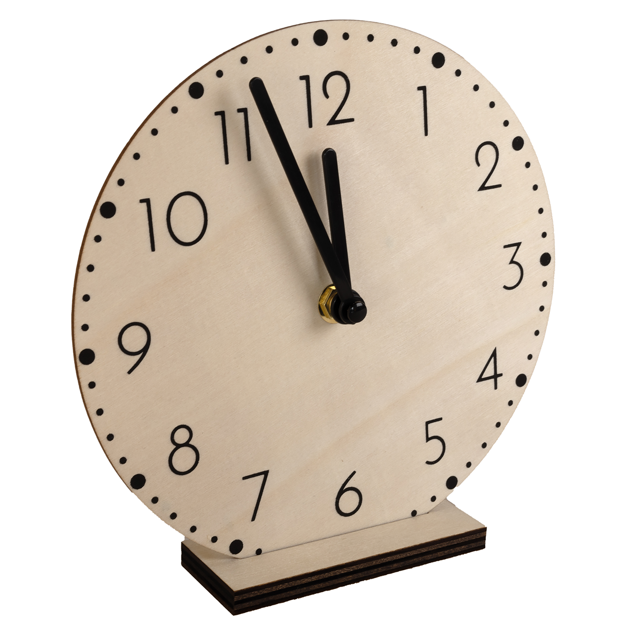 Holz- Ziffernblatt inkl. Ständer ohne Uhrwerk