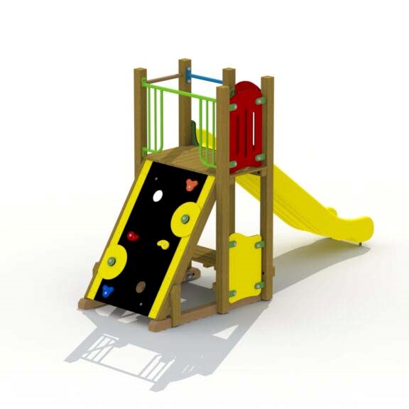 Berghütte Spielplatzgerät mit Edelstahlrutsche