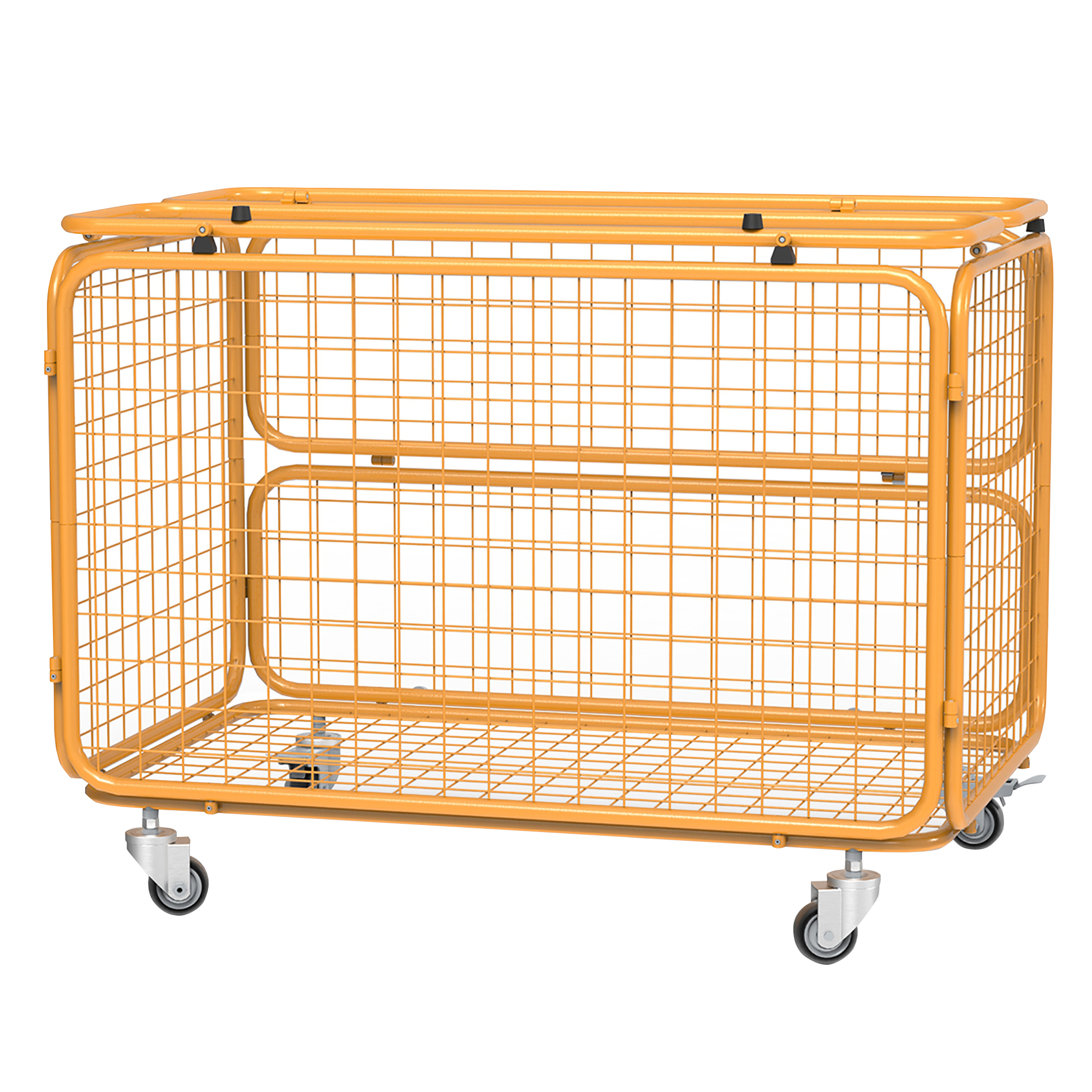 Praktischer Transportwagen mit Klemmschutz in orange