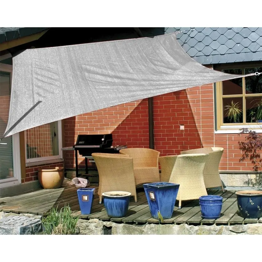 Sonnensegel 6 x 4 m rechteckig Grau
