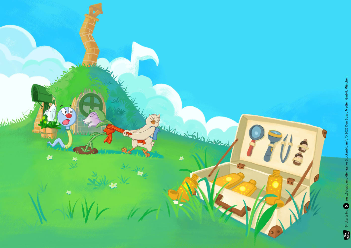 Bakabu und die kranke Glockenblume. Kamishibai Bildkartenset