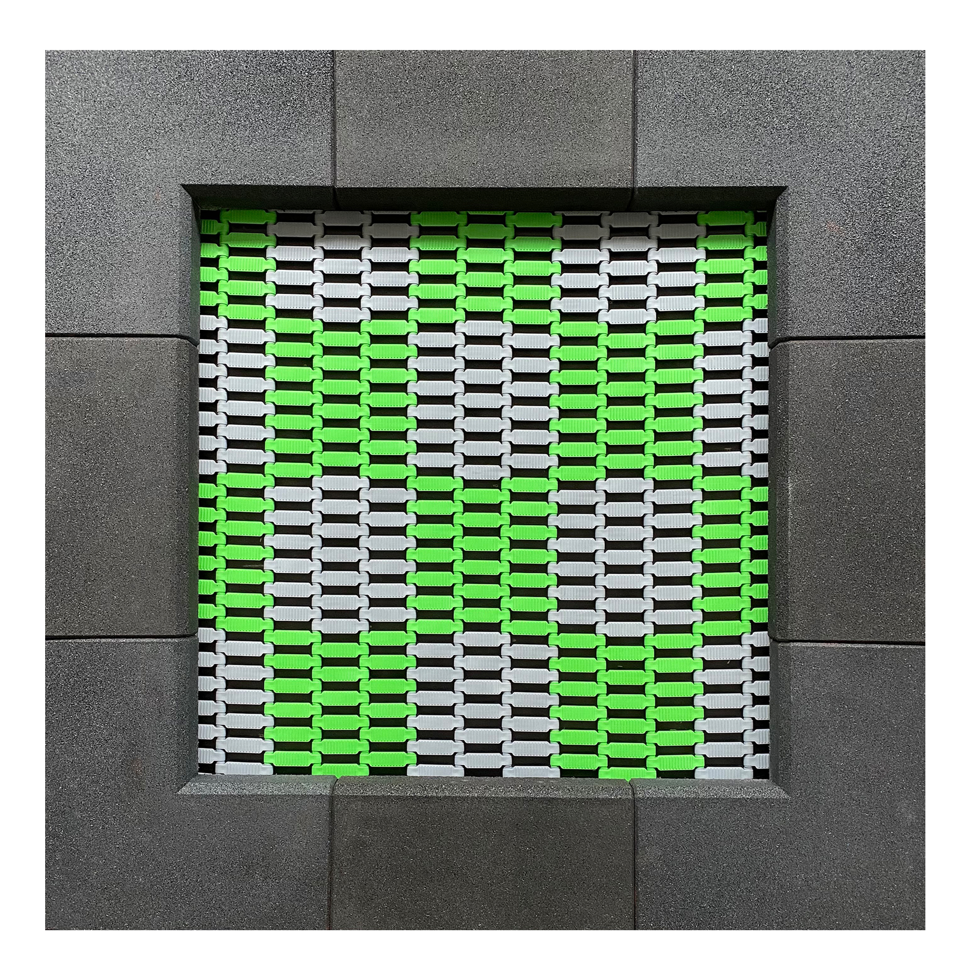 Kita Bodentrampolin Quadrat 238 x 238 cm Individuelle Farben signalgrün