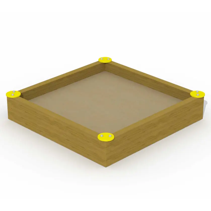Sandkasten 2 x 2 m in Lärche mit 4 Sitzplätzen