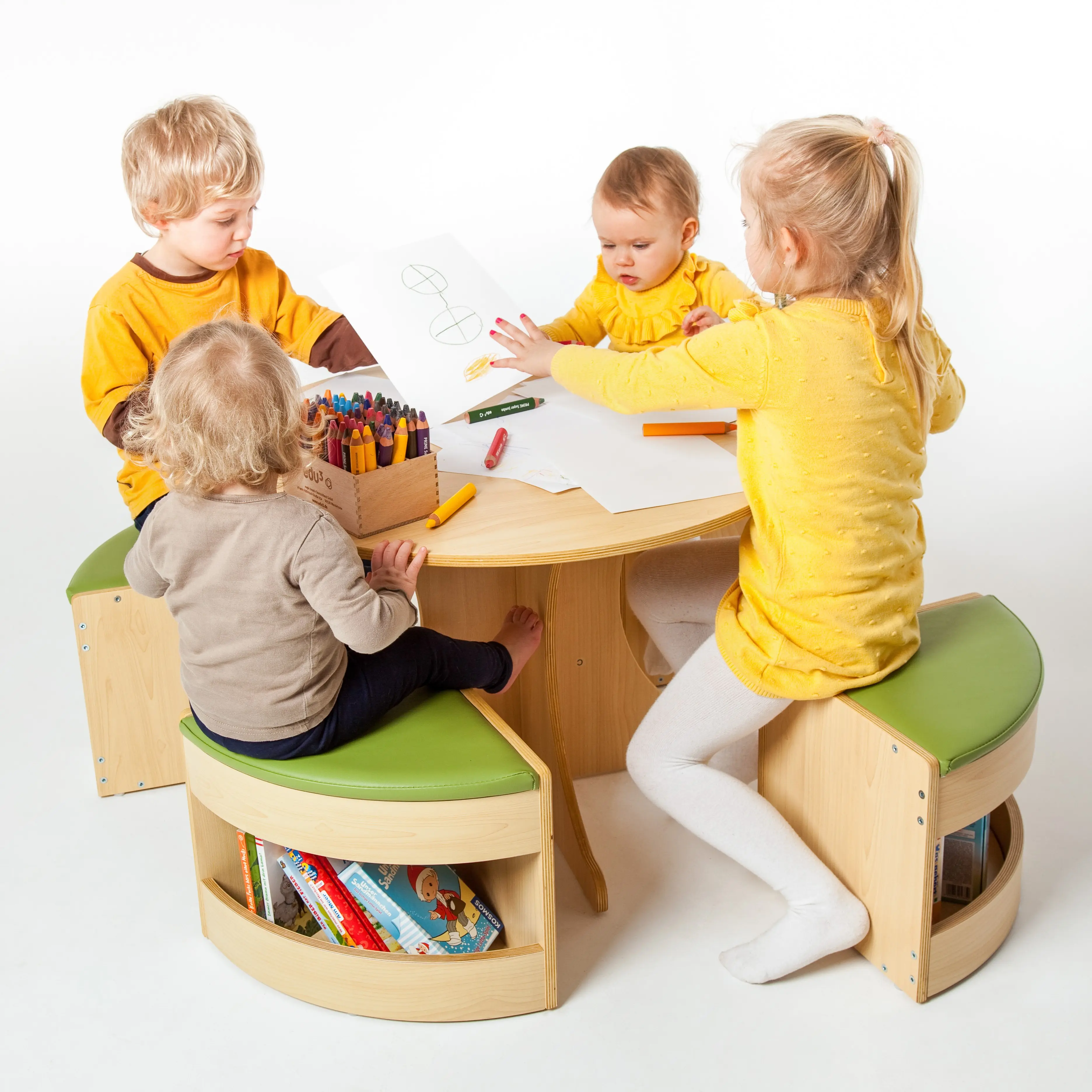 Sitzgruppe, 5-tlg. Kleeblatt