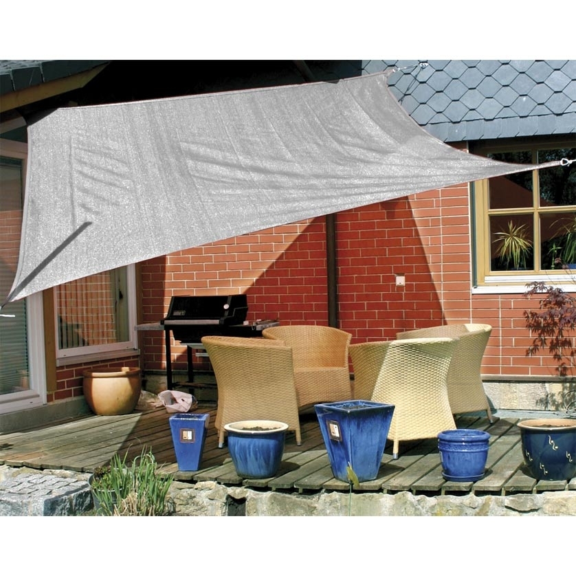 Sonnensegel 6 x 4 m rechteckig Grau