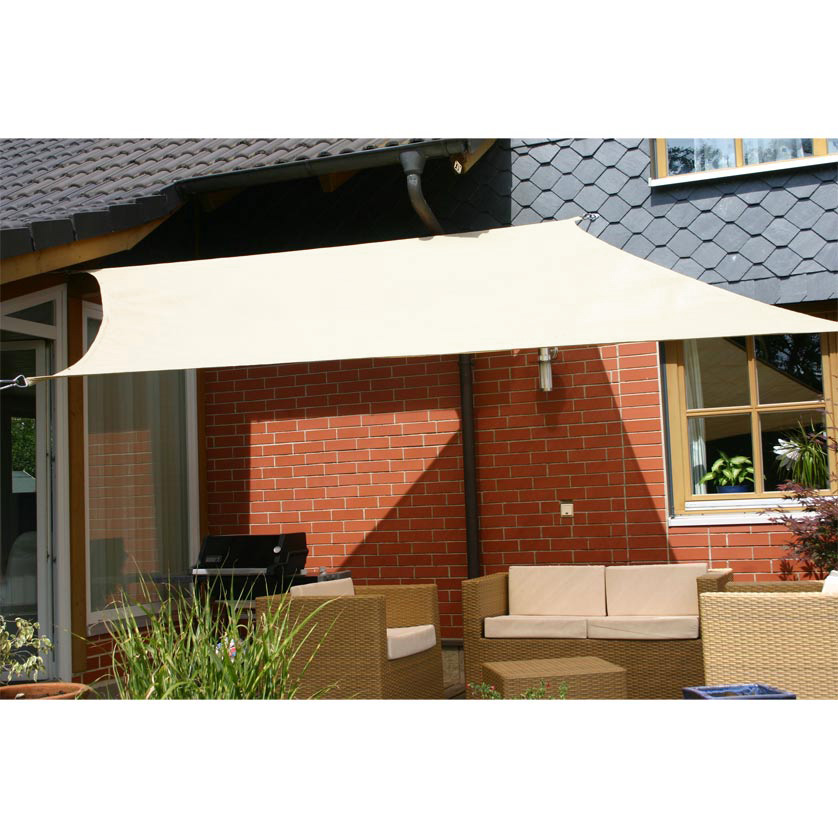 Sonnensegel cremeweiß Rechteck 6x4m