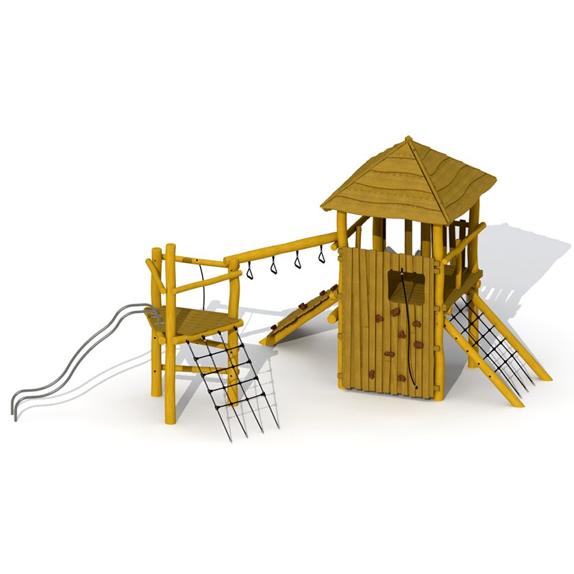 Robinie Zauberturm Kombi mit Dach und Hangelschlaufen