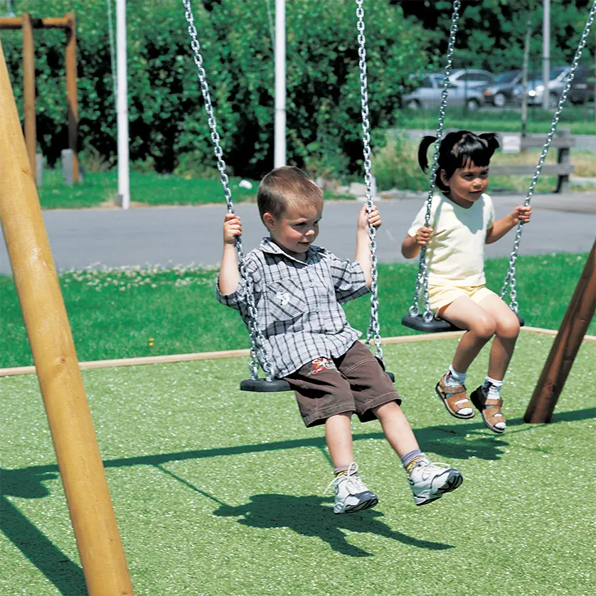 Kleine Doppelschaukel aus Lärchenholz