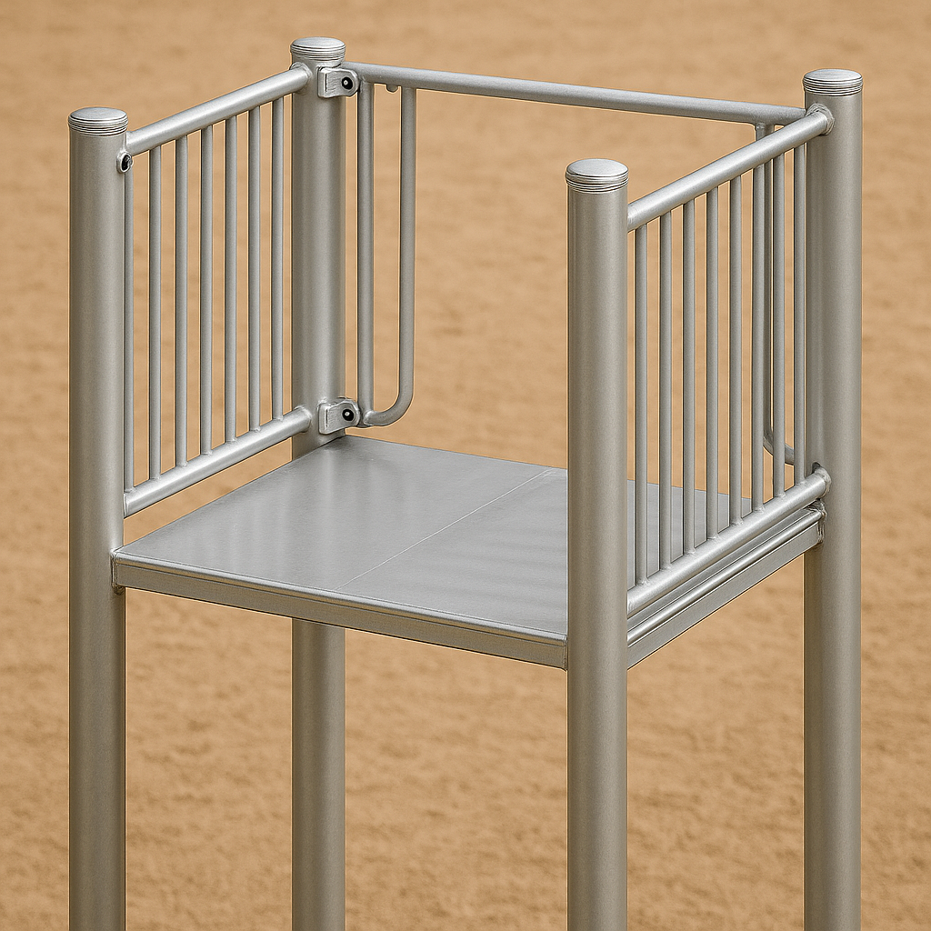 Podest für 100 cm breite Rutsche mit Geländer mit Brüstung geschlossen hoch