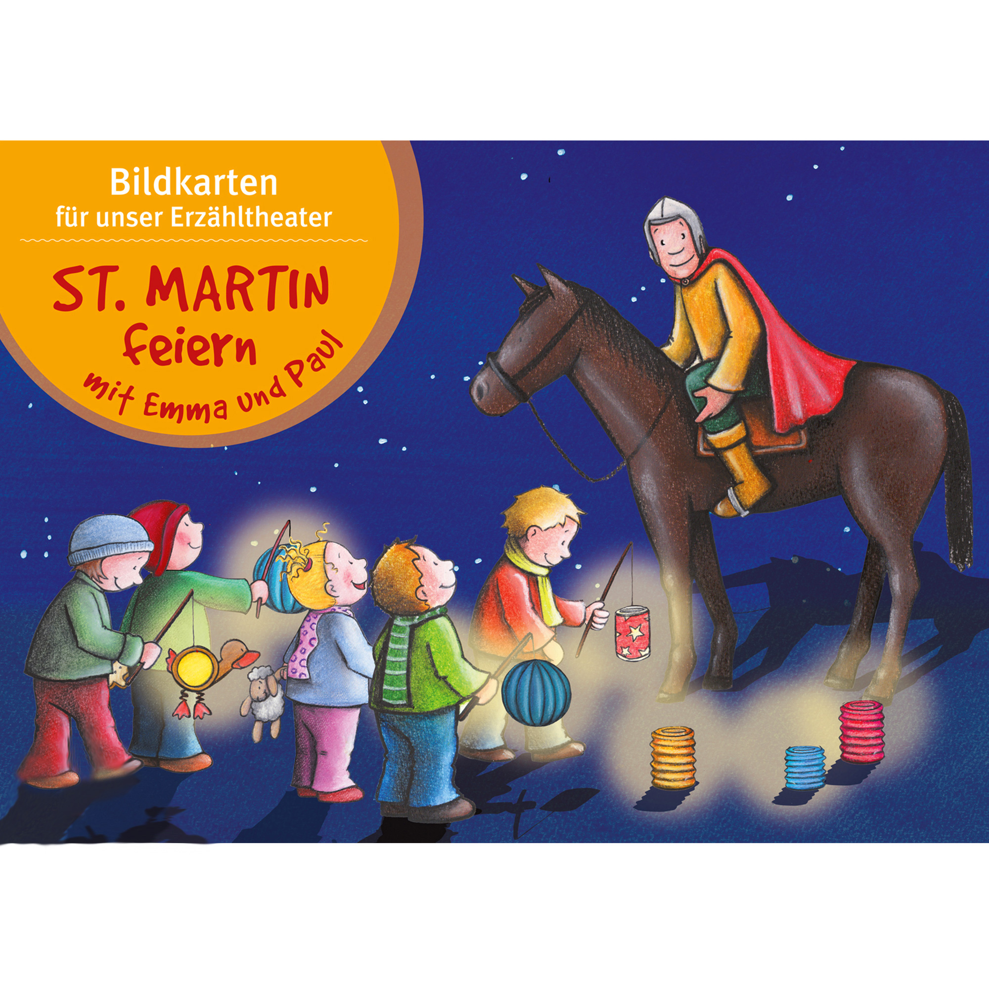 St. Martin feiern mit Emma und Paul. Kamishibai Bildkartenset.