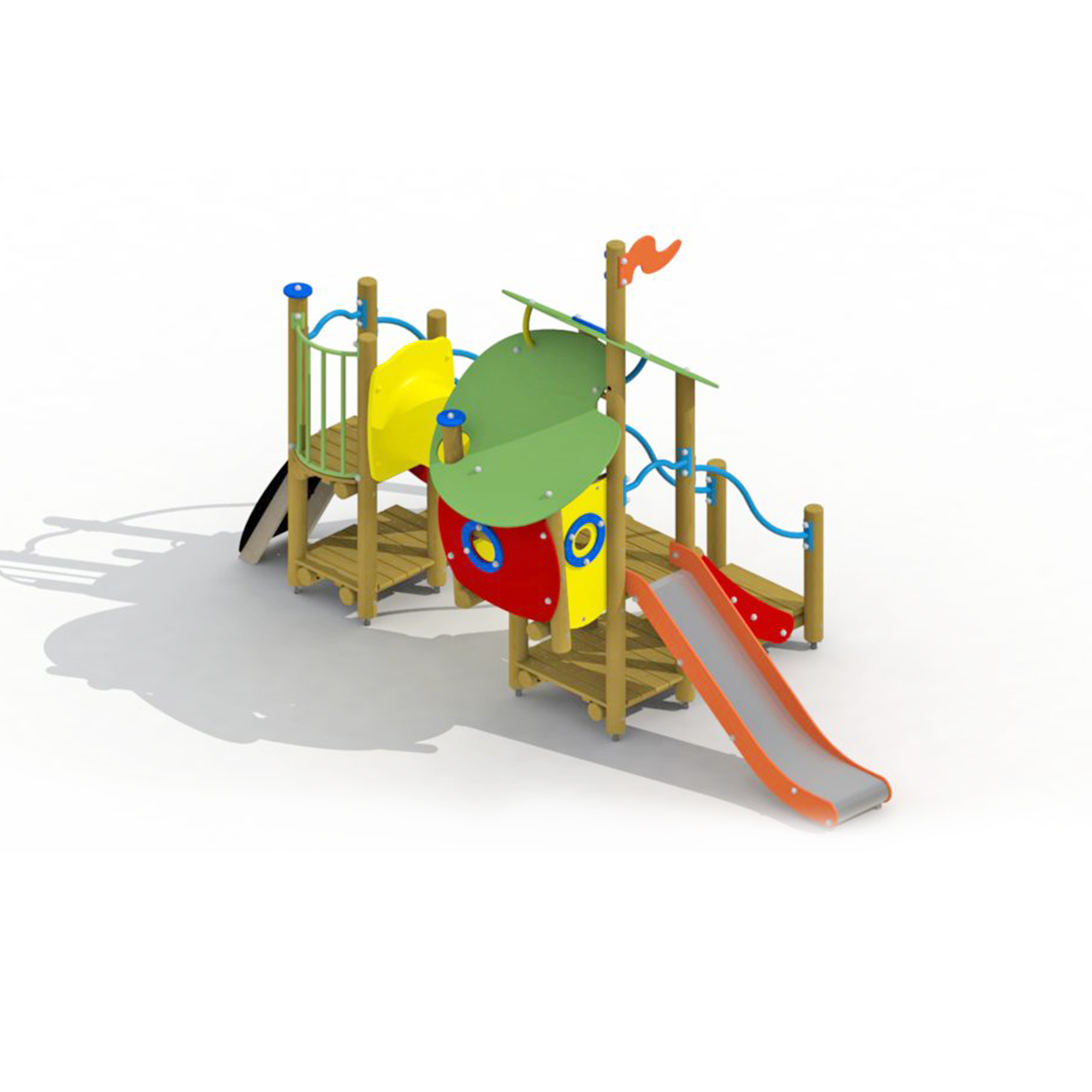 Der Wolf u. die 7 Geislein Edelstahlrutsche/Tunnel