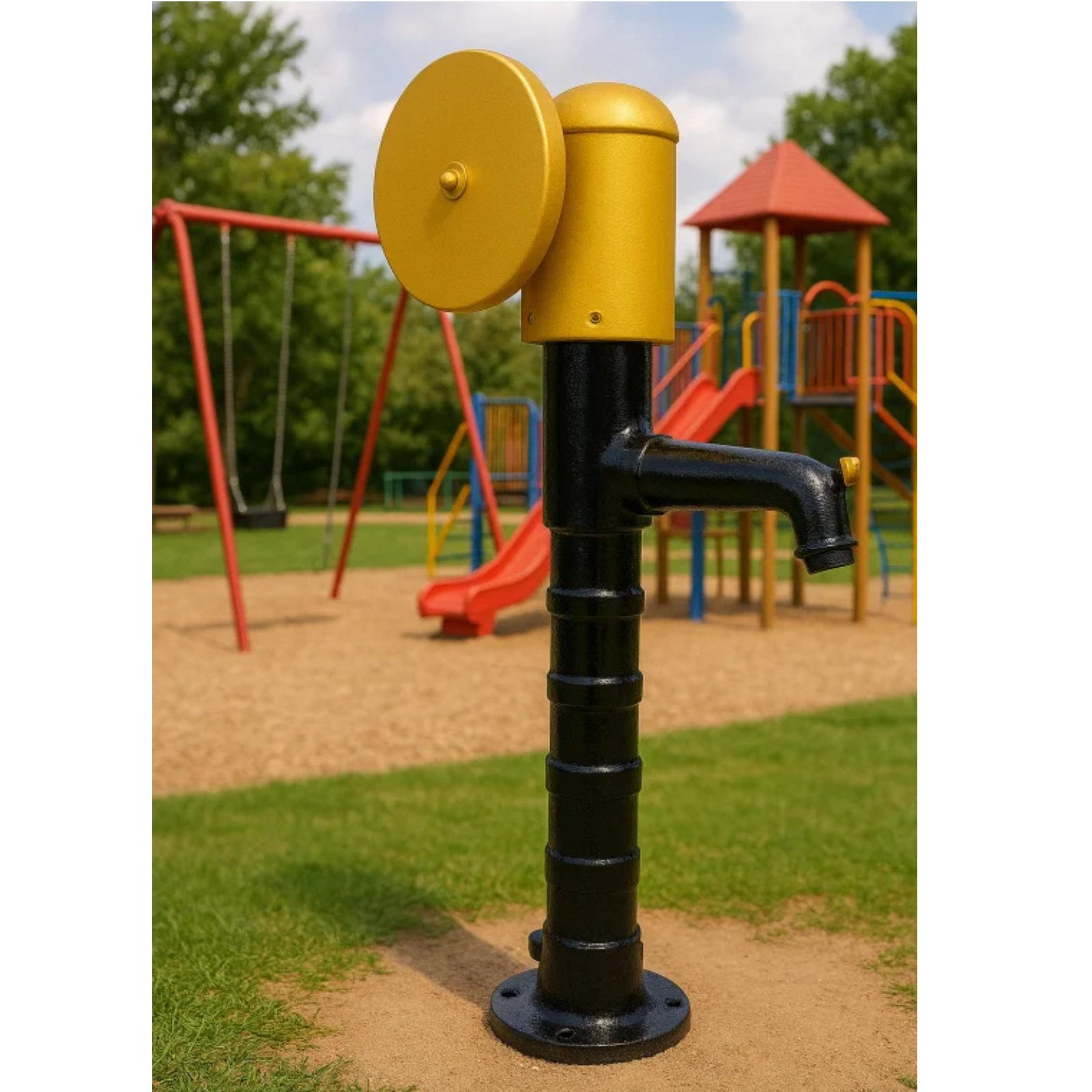 Handpumpe mit Handrad inkl. Anschlussgarnitur Grün