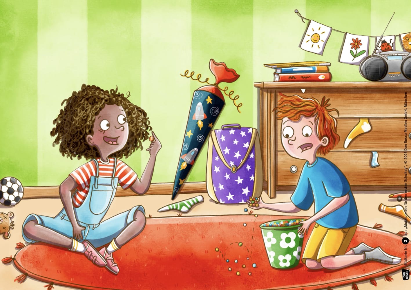 Mutmurmeln für den ersten Schultag. Kamishibai Bildkartenset