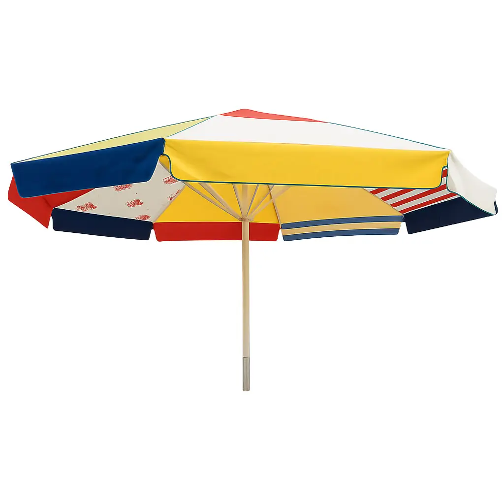 Sondermodell Kindergartenschirm Ø 5 m mit Volant Gestellfarbe weißaluminium RAL 9006