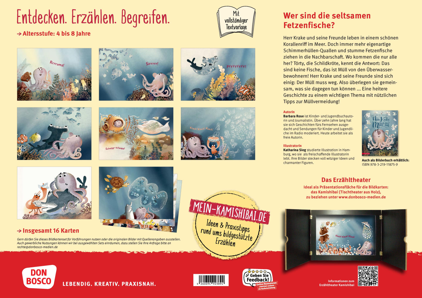 Herr Krake räumt das Meer auf. Kamishibai Bildkartenset