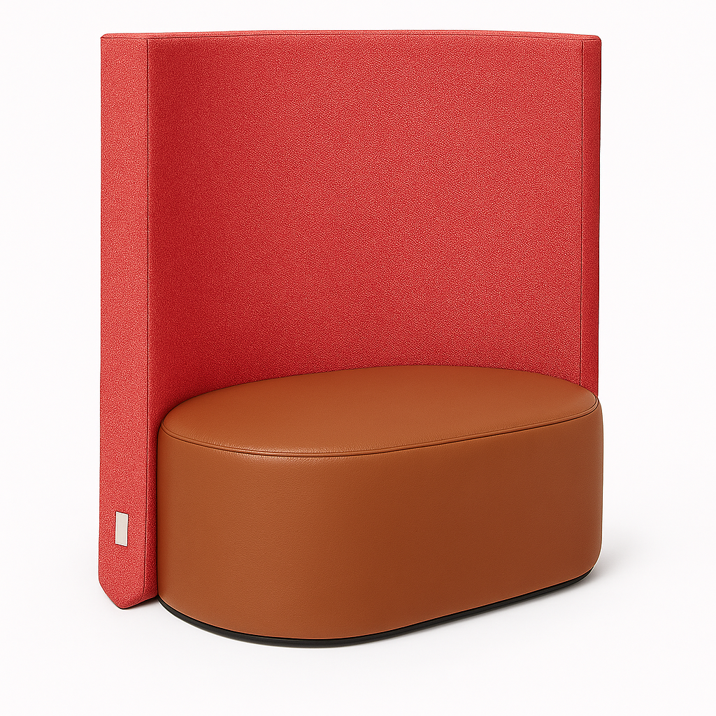 Akustiksofa Eden mit Kunstleder und Webstoff Eden/Kaluna Orange Blush