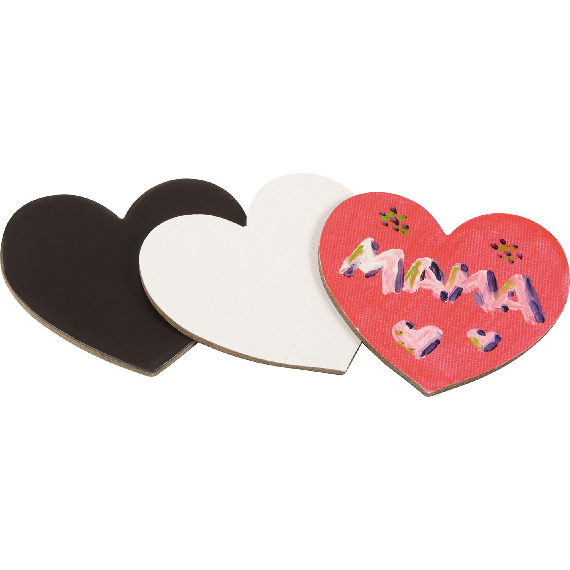 Magnet Leinwandherzen klein 12er-Set