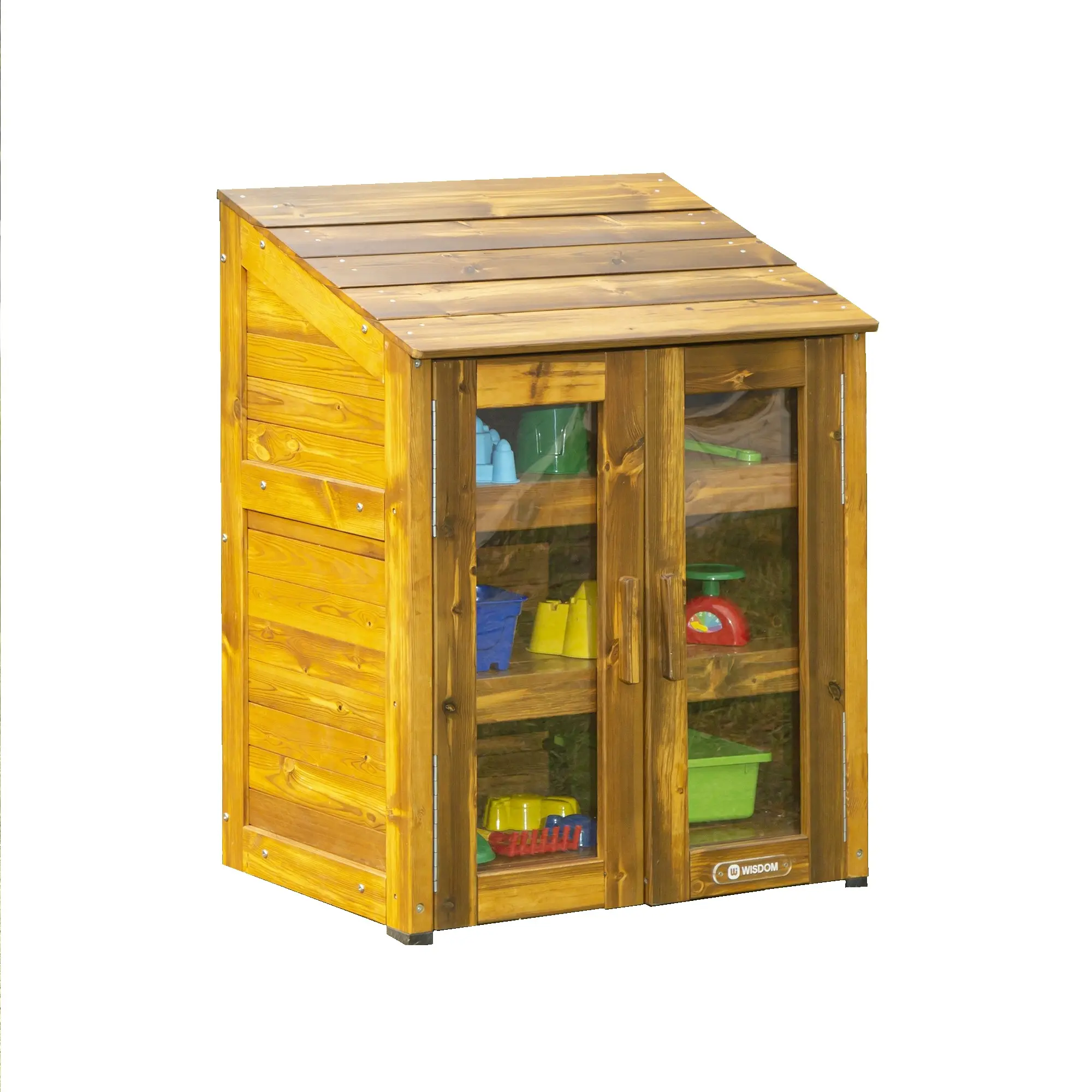 Spielzeugschrank mit transparenten Türen