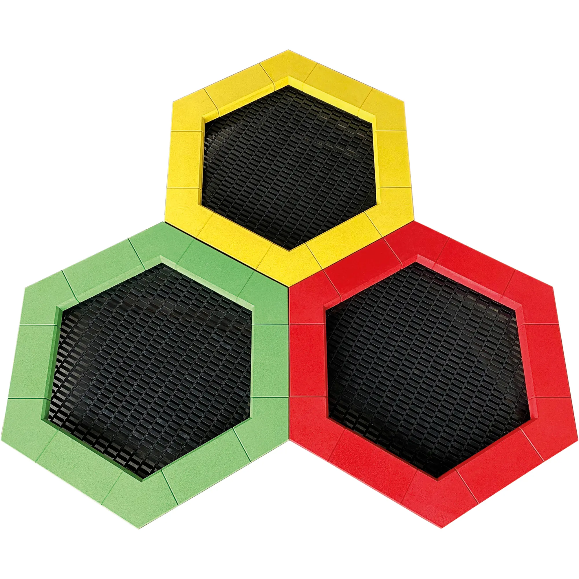 Kita Bodentrampolin 6-Eck 216 x 249 cm Individuelle Farben signalgrün