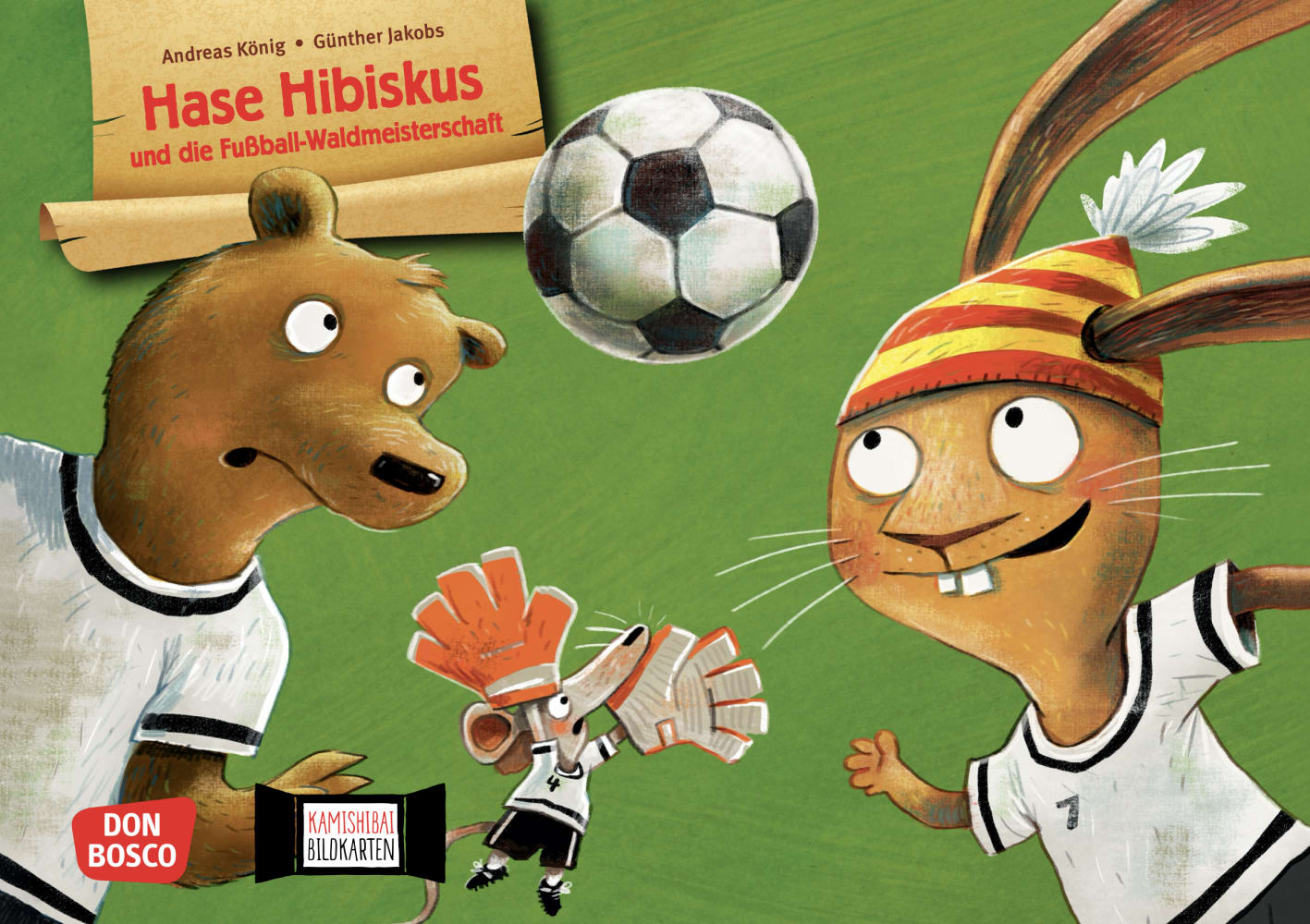 Hase Hibiskus und die Fußball-Waldmeisterschaft. Kamishibai Bildkartenset