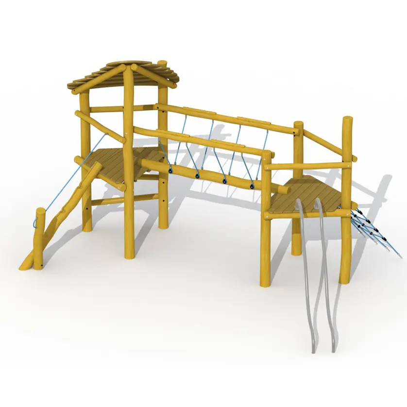 Robinie Käferbrücke mit Dach und Rutschstangen