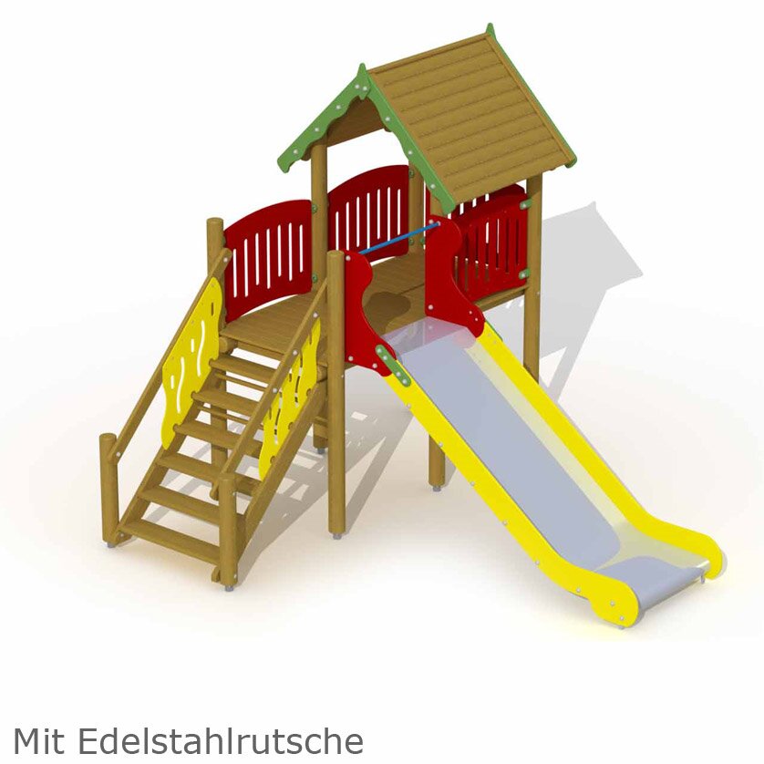 Pfahlbau mit Edelstahlrutsche