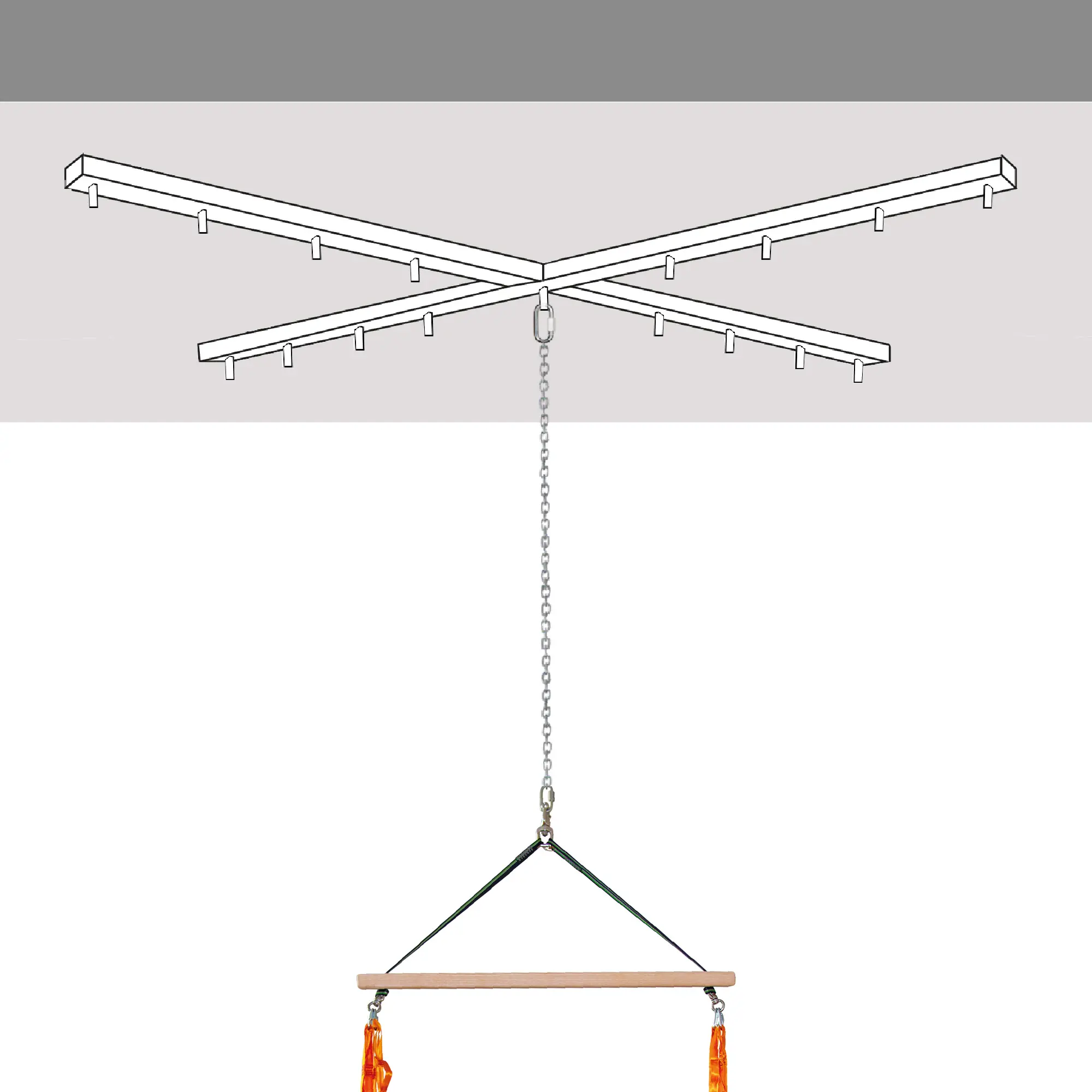 Universal-Deckenkreuz für abgehängte Decken bis 60 cm
