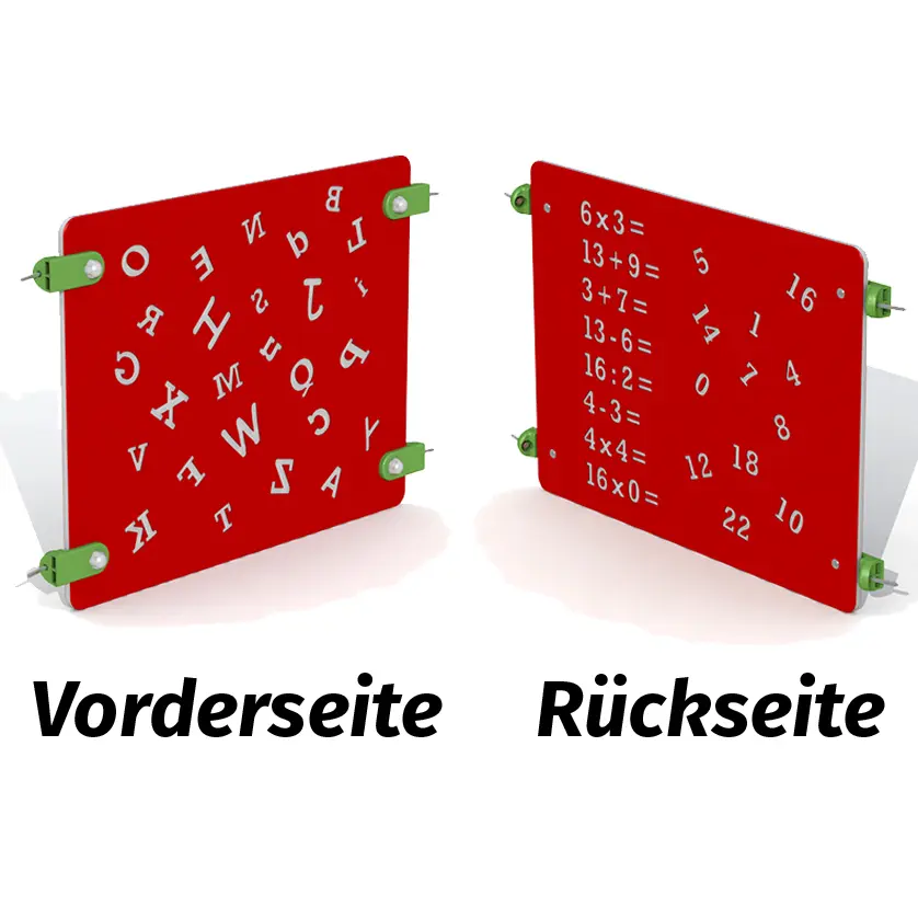 Spielwand Zahlen u. Buchstaben für Spielplätze