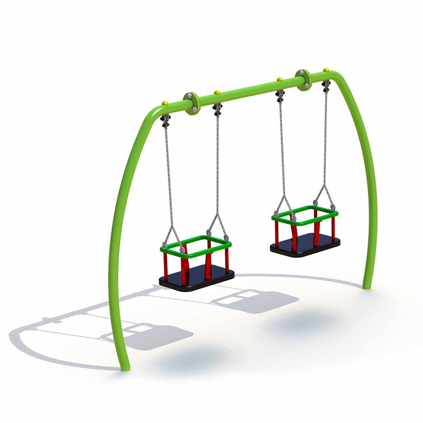 Doppelte Kleinkindschaukel aus Metall