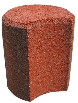 Hohlkehl-Palisade 60 cm in rotbraun, D: 140 mm / 175 mm