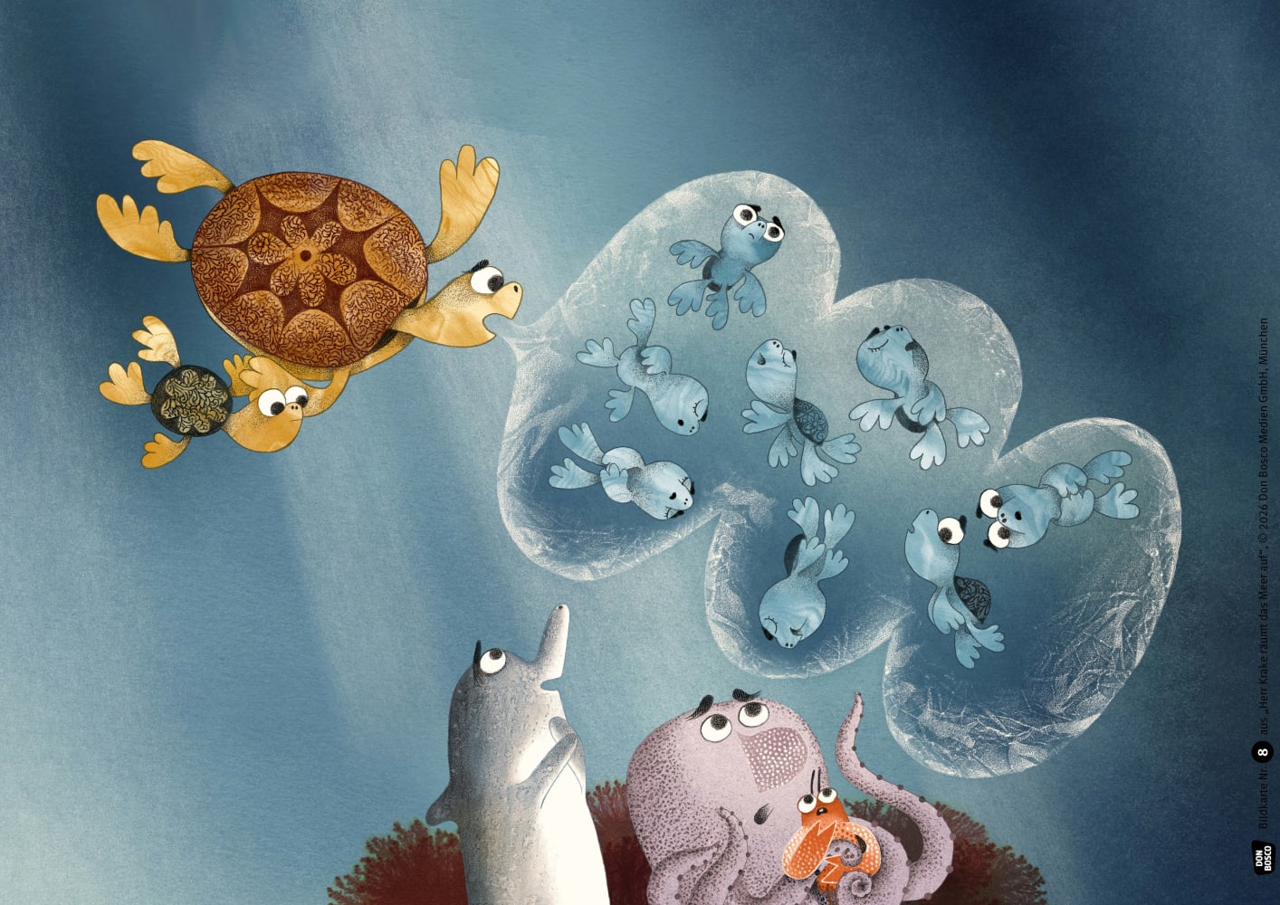 Herr Krake räumt das Meer auf. Kamishibai Bildkartenset