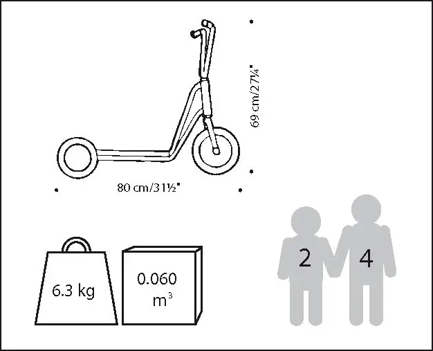 Mini Roller mit 2 Hinterrädern Winther