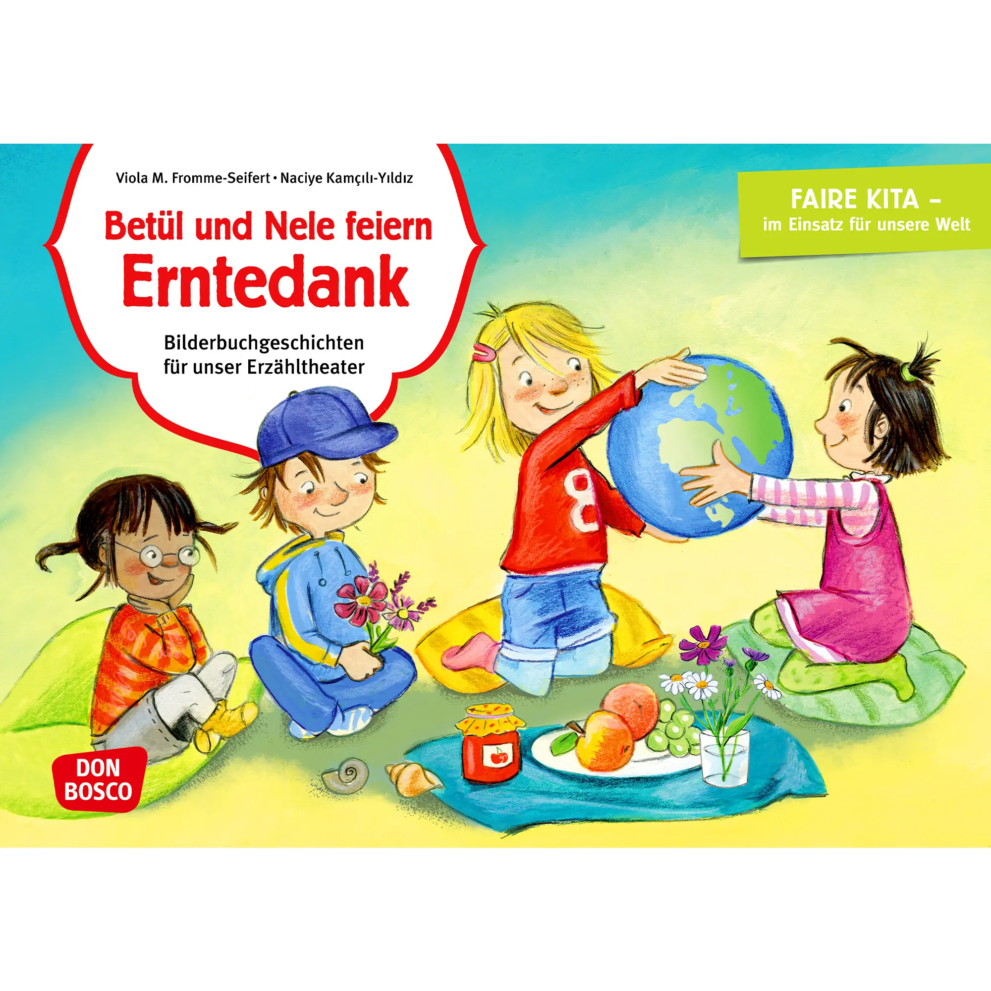 Betül und Nele feiern Erntedank. Kamishibai Bildkartenset.