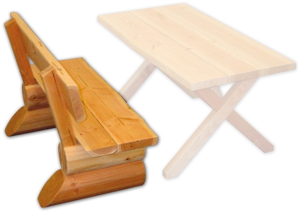 Kindergarten-Bank mit Lehne Rustica