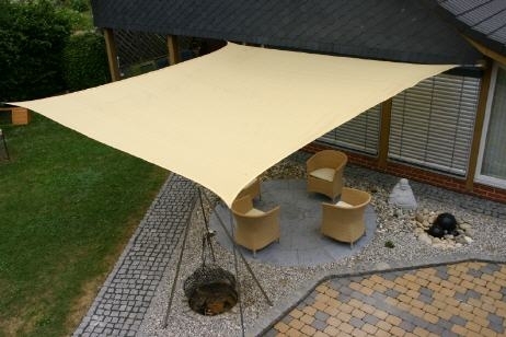 Sonnensegel 6 x 4 m rechteckig Beige