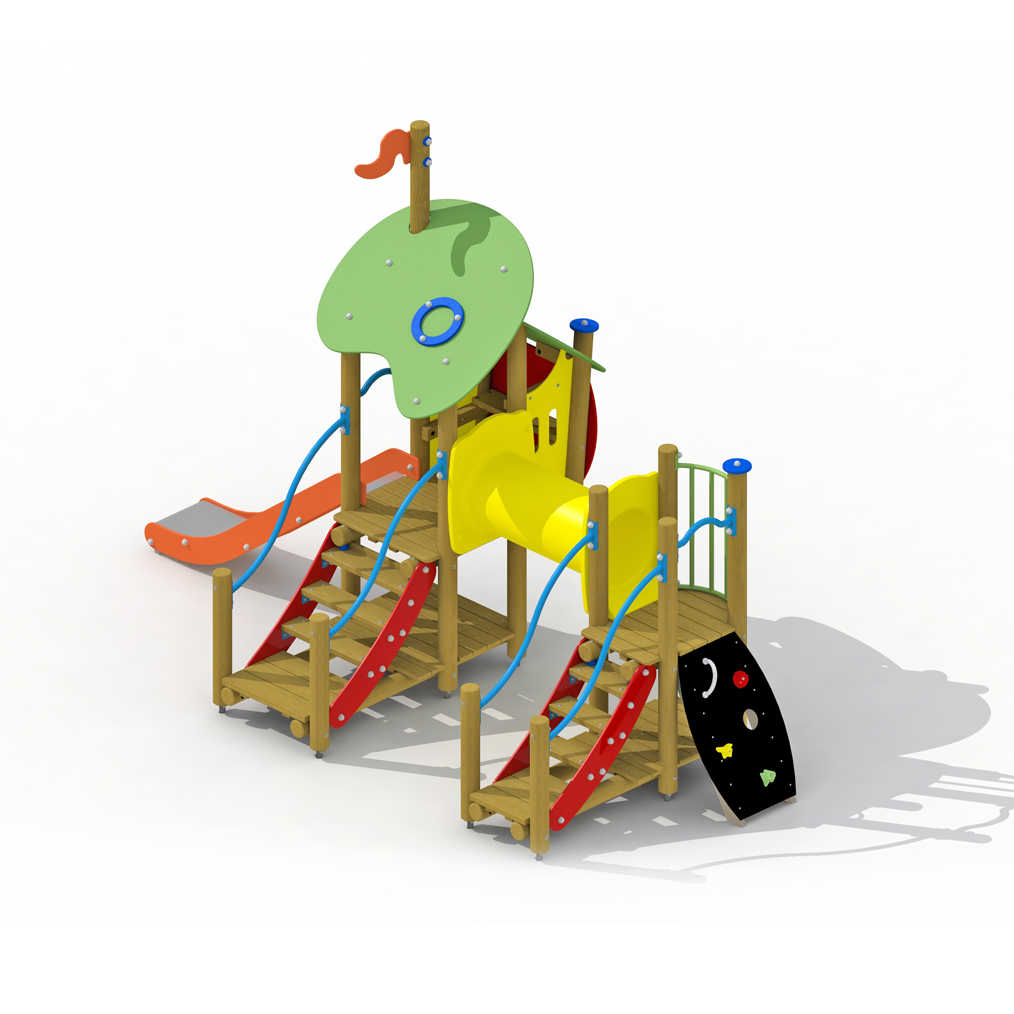 Der Wolf u. die 7 Geislein Edelstahlrutsche/Tunnel