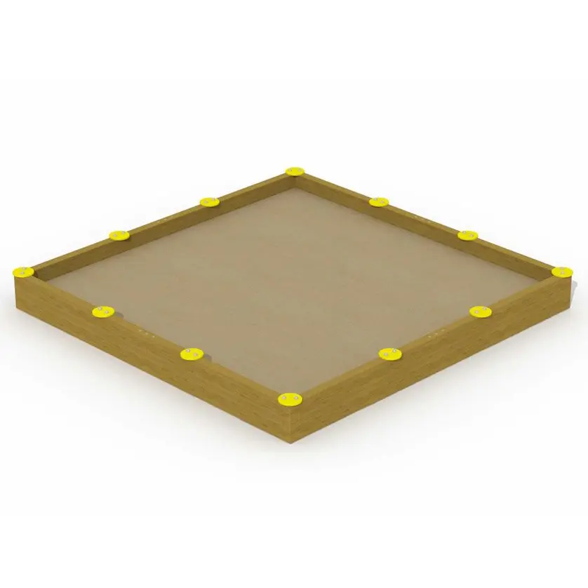 Sandkasten 3,8 x 3,8 m Lärche mit 12 Sitzplätzen