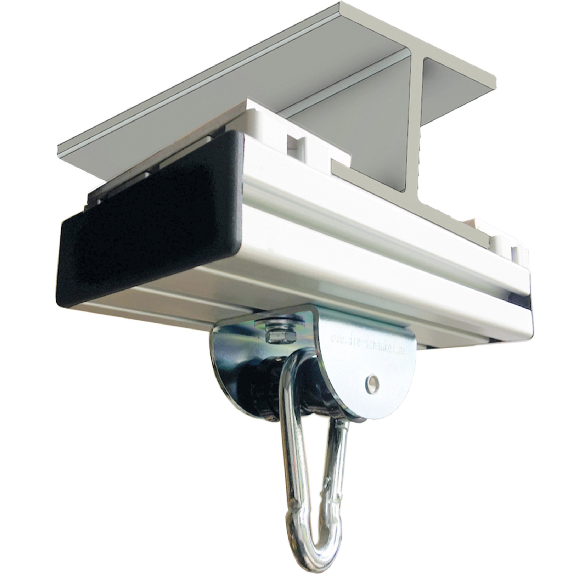 Mawi Aufhängesest für H-Träger bis 20 cm breite m. Rollengelenk inkl. Karabinerhaken